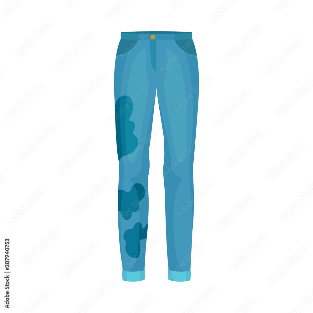 Dirty womens jeans. Vector illustration on a white background. Dirty womens jeans. Vector illustration on a white background.