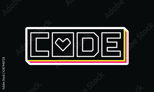 I Love My Code Sticker Illustration Vector Print