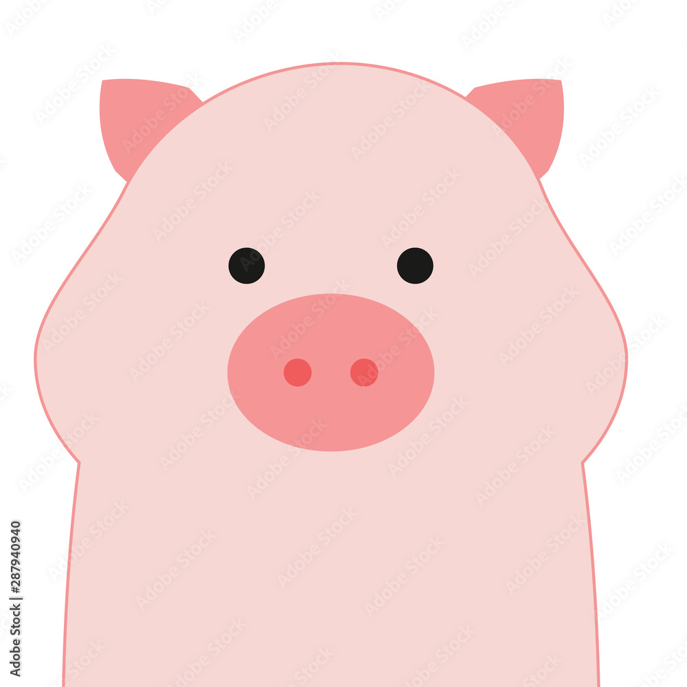 pig face, head, farm animals, flat design pig face, head, farm animals, flat design