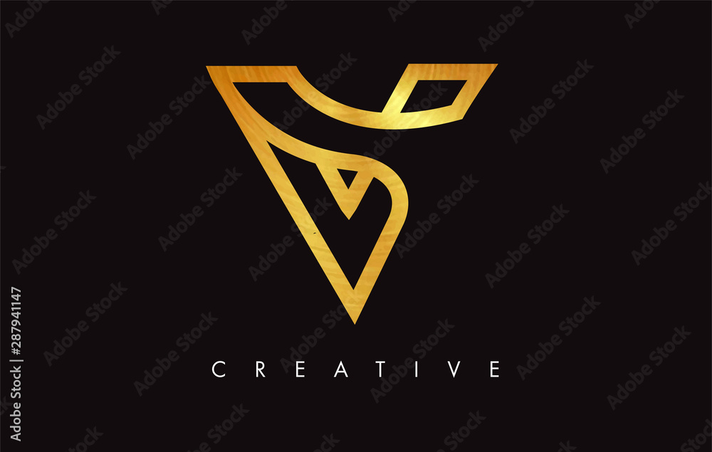 V Golden Letter Modern Trendy Design Logo. Letter V Icon Logo with Modern Monogram V Golden Letter Modern Trendy Design Logo. Letter V Icon Logo with Modern Monogram