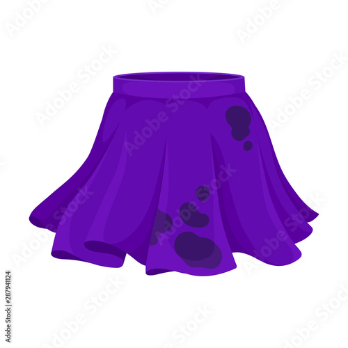 Dirty blue skirt. Vector illustration on a white background.