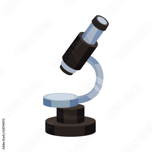 Gray microscope. Vector illustration on a white background.