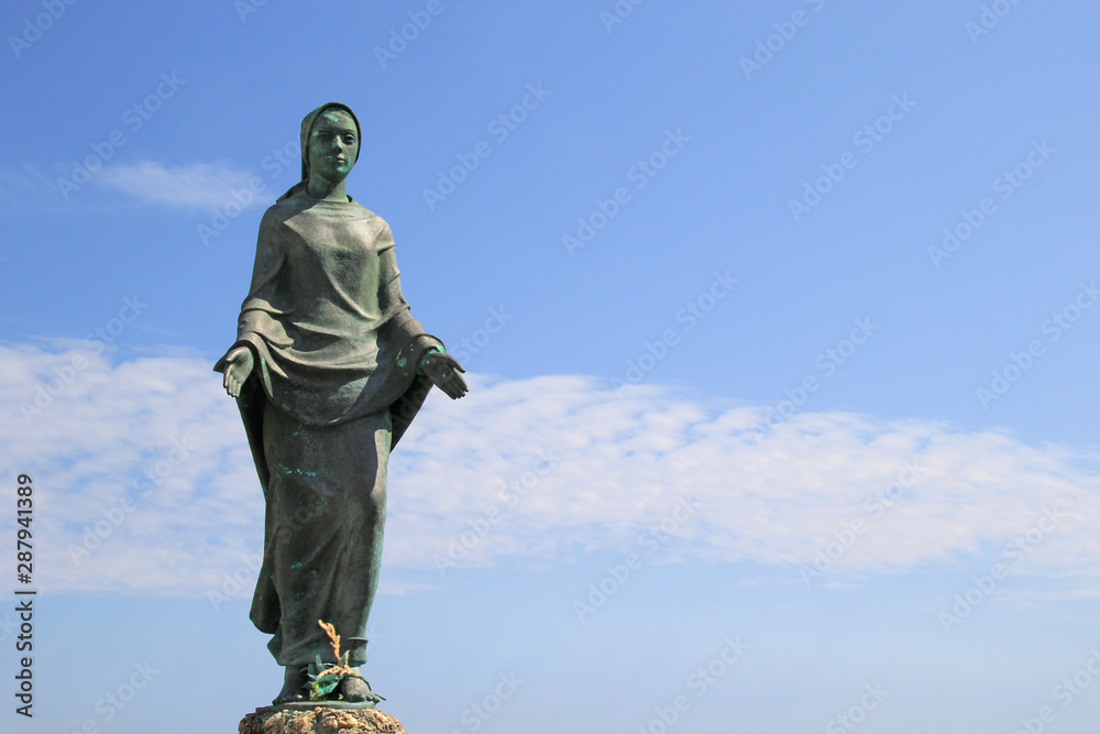 Naklejka premium Madonna statue at St. George Church Portofino, Italy.