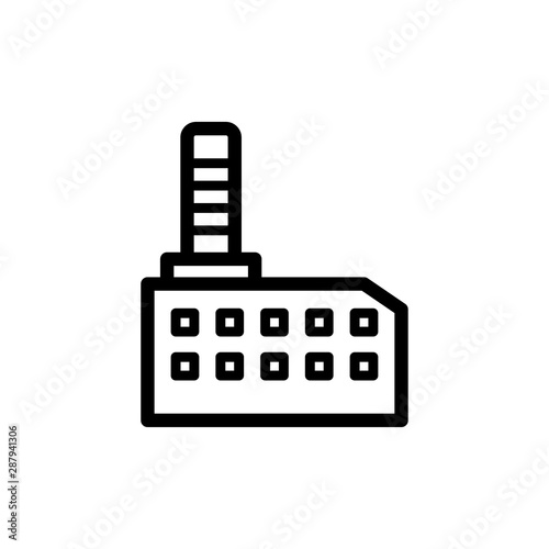 factory building flat icon trendy