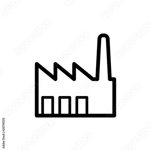 factory building flat icon trendy