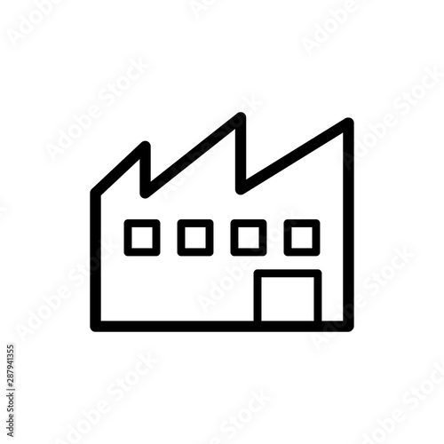 factory building flat icon trendy