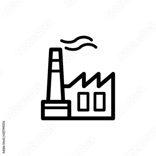 factory building flat icon trendy
