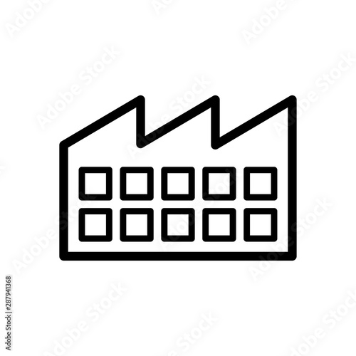 factory building flat icon trendy