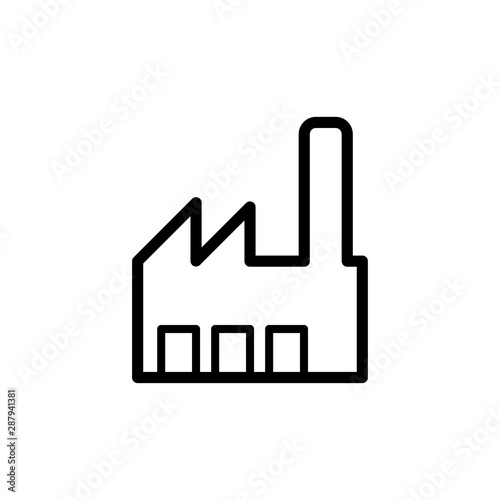 factory building flat icon trendy