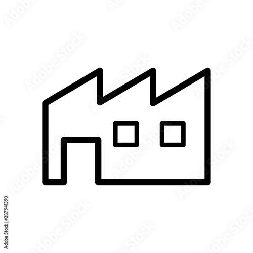 factory building flat icon trendy