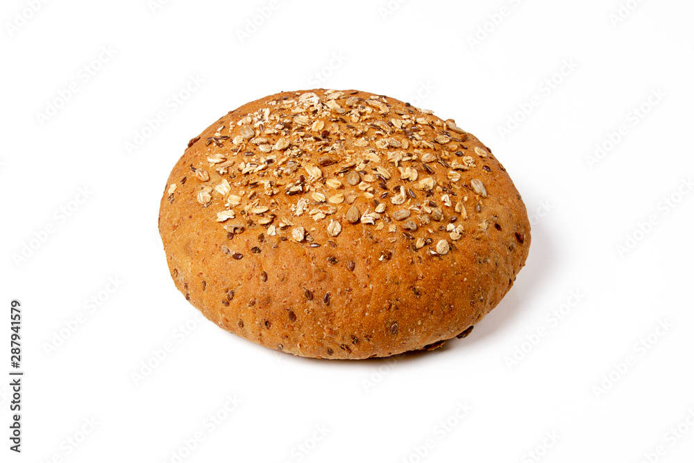 Whole wheat bread isolated on white background