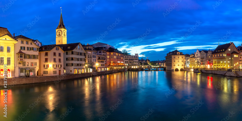 Fototapeta premium Zurich, largest city in Switzerland