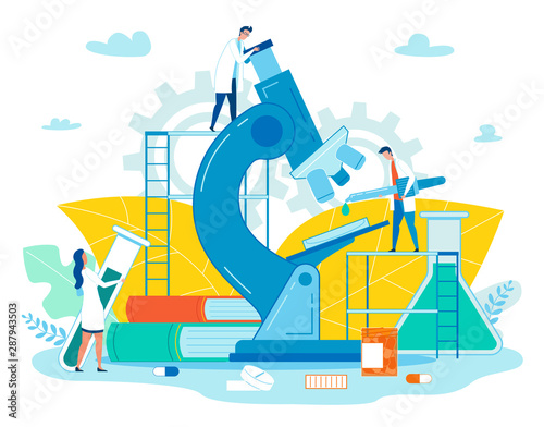 Poster Medical Smart Laboratory Cartoon Flat.