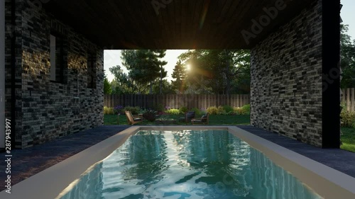 swimming pool in the garden