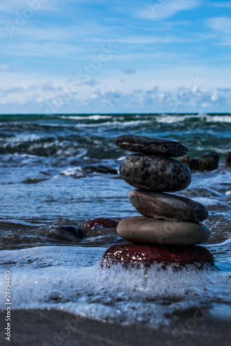 sea stones on the beach. ocean stones on the beach