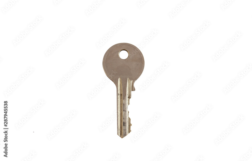 Door keys isolated on white background. key on a white background. Door keys isolated on white background. key on a white background.