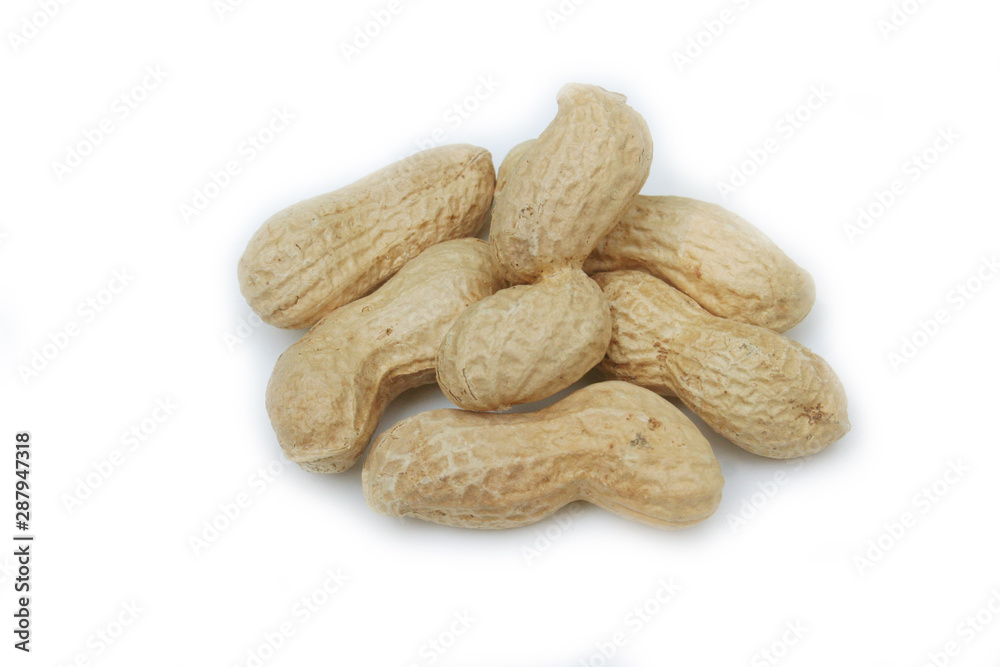 Peanuts in nutshell isolated on white background Peanuts in nutshell isolated on white background