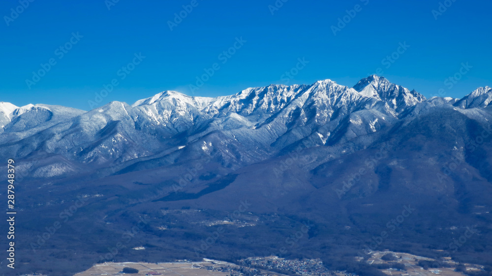 八ヶ岳 雪山 冬 青空 山並 Stock 写真 Adobe Stock