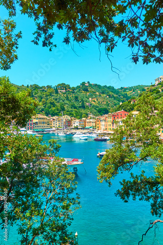 Canvas Print View of Portofino in Italy