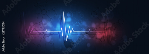 Billede på lærred medical heart beat illustration