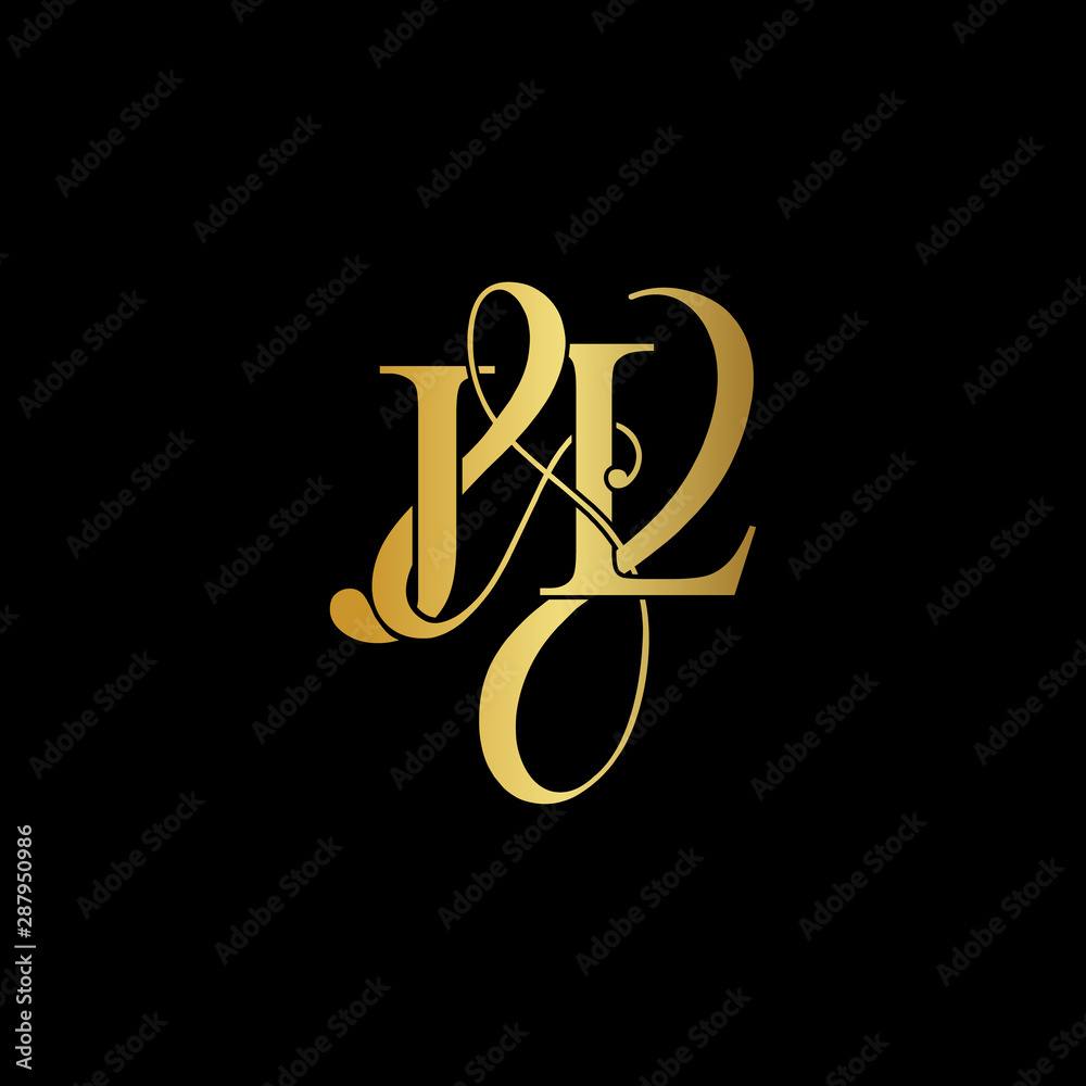 Premium Vector  Gold logo with the letter l on a black background