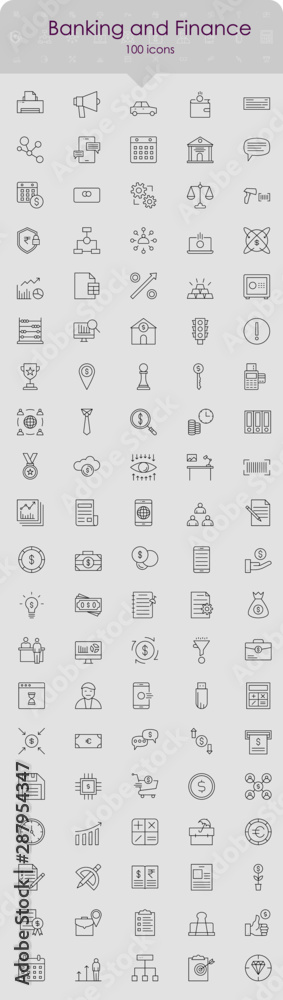 Banking and Finance Icon Set Banking and Finance Icon Set