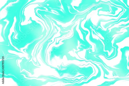 Abstract mint fluid art background. Digital art.