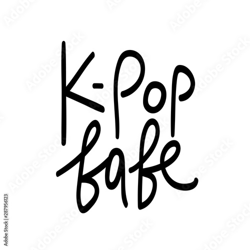 Foto K-pop babe, black lettering print for girl' t-shirt