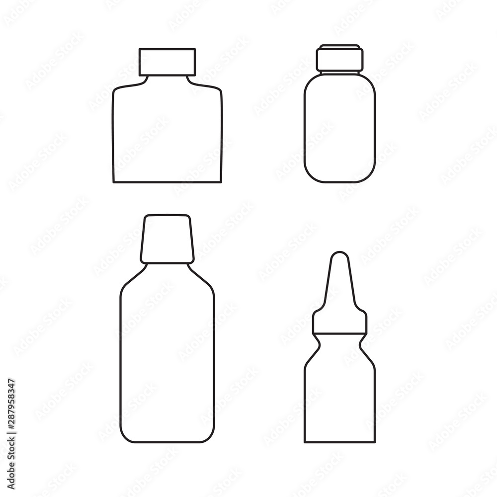 set of medicine bottles- vector illustration set of medicine bottles- vector illustration