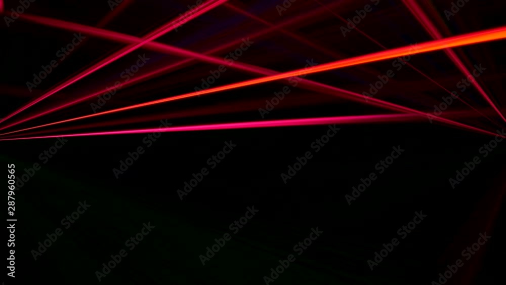 Beams flash. Laser performance. Neon pink strobe lights effect.
