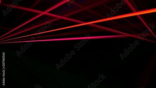 Beams flash. Laser performance. Neon pink strobe lights effect.