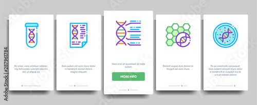 Biomaterials Elements Vector Onboarding Mobile App Page Screen. Contour Illustrations