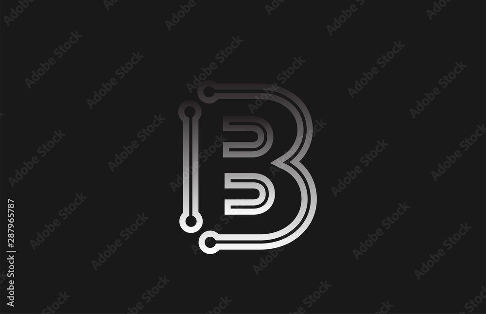 black and white line alphabet letter B for company logo icon design black and white line alphabet letter B for company logo icon design
