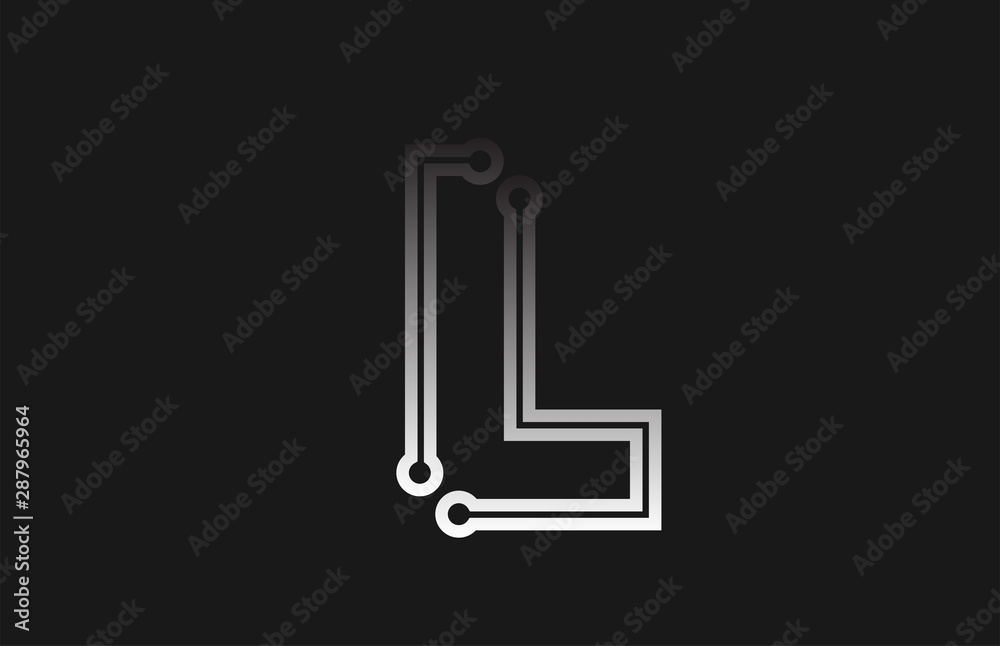 black and white line alphabet letter L for company logo icon design black and white line alphabet letter L for company logo icon design