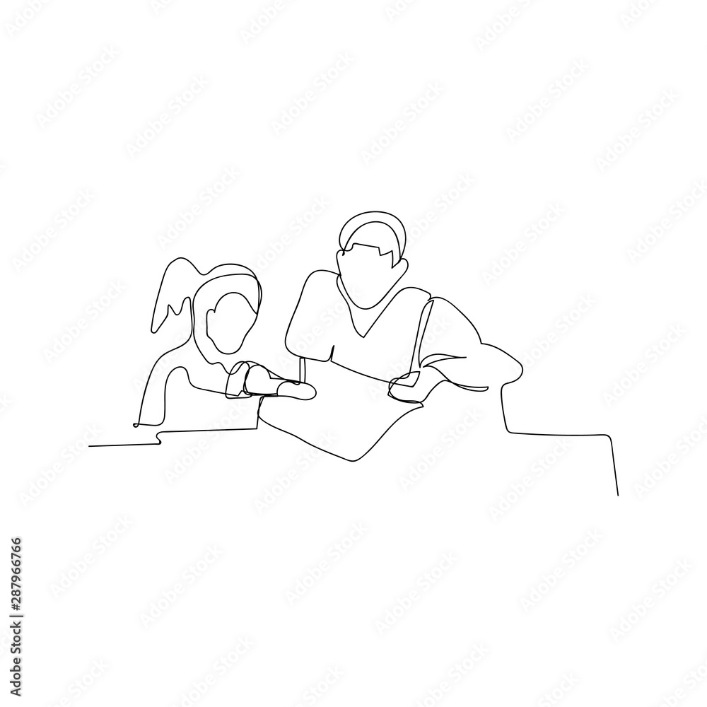 continuous line drawing of doctor with woman. isolated sketch drawing of doctor with woman line concept. outline thin stroke vector illustration continuous line drawing of doctor with woman. isolated sketch drawing of doctor with woman line concept. outline thin stroke vector illustration