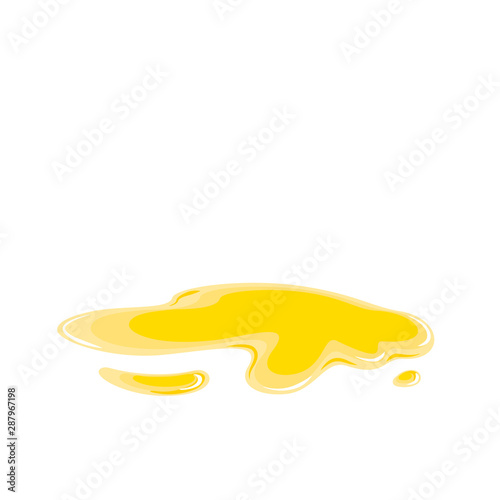 drop of yellow oil on the floor