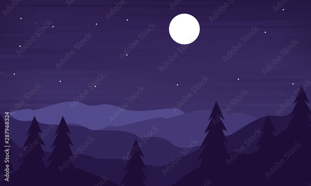 Fototapeta premium Night Landscape Background