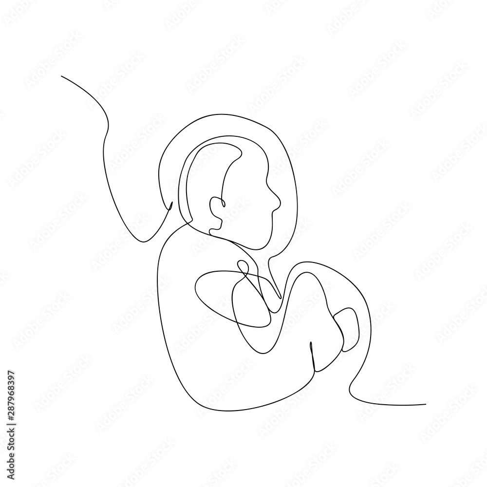 continuous line drawing of baby in womb. isolated sketch drawing of baby in womb line concept. outline thin stroke vector illustration continuous line drawing of baby in womb. isolated sketch drawing of baby in womb line concept. outline thin stroke vector illustration