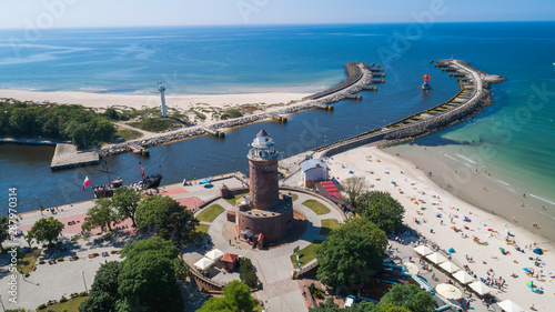 Kołobrzeg – piękne miasto i uzdrowisko nad Morzem Bałtyckim z lotu ptaka photo