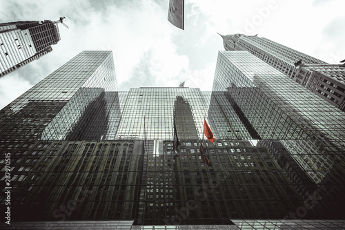new york skyscrapers top and overall view