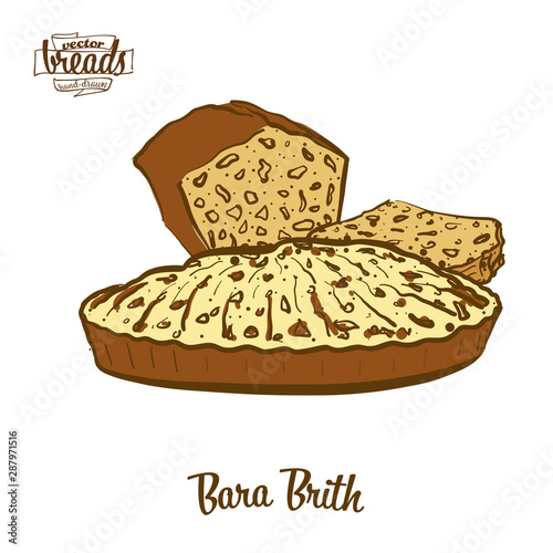 Colored drawing of Bara Brith bread