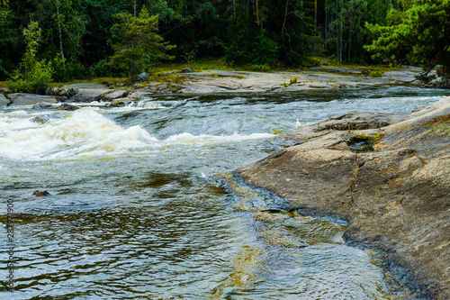 Finland, Kotka: Langinkoski rapid on the Kumi river in Kotka. The favorite fishing spot of Emperor of Russia Alexander III. photo