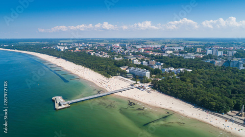 Kołobrzeg – piękne miasto i uzdrowisko nad Morzem Bałtyckim z lotu ptaka photo