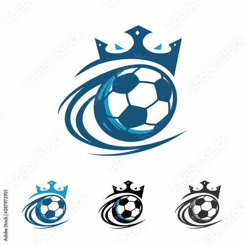 Soccer Football Ball King Logo Vector