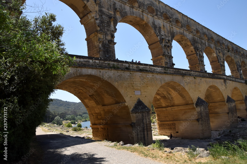 ancient, roman aqueduct Pont du Gard, Southern France