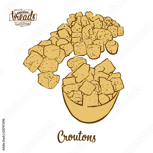 Colored drawing of Croutons bread