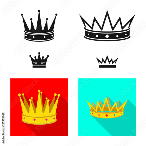 Isolated object of medieval and nobility sign. Set of medieval and monarchy stock vector illustration.