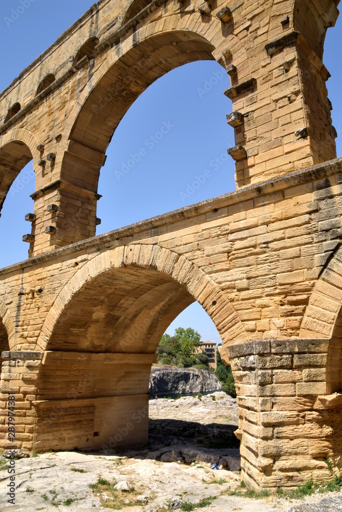 ancient, roman aqueduct Pont du Gard, Southern France