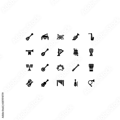 music instrument solid vector icon