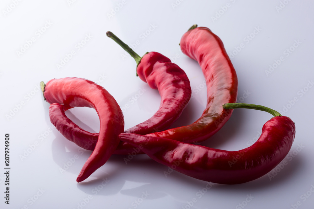 Fototapeta hot hot pepper on a white background, isolate